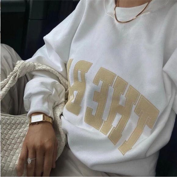 The Bar Varsity Sweatshirt - White/Tan - Picture 5 of 9